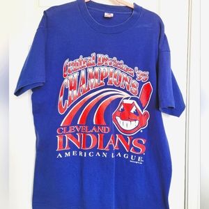 Cleveland Indians single stitch tee  1995 Chief Wahoo rare vintage Baseball Fan